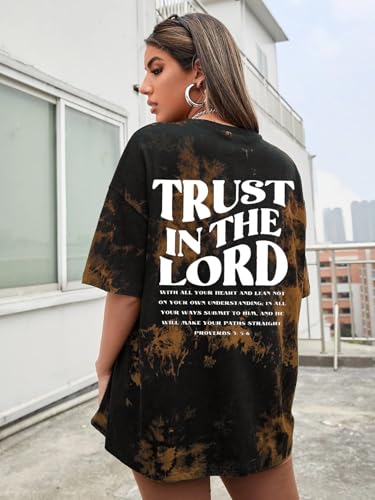 Oversized Tshirt Christian Shirts Short Sleeve Faith Letter Print Tee Shirt Casual Loose Tops2