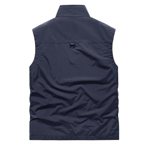 Mens Quick Drying Work Clothes Lightweight Outdoor Work Vest Sleeveless Zipper Waistcoat Vest with Pockets3