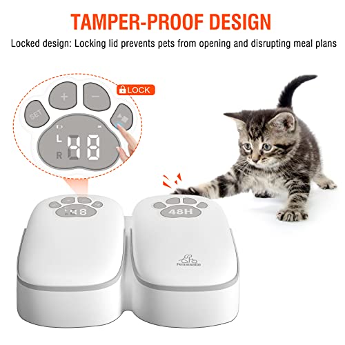 Madaotor Automatic Cat Feeders,Digital 2 Meals Auto Wet Food Pet Feeder For Dog & Cat,Dry Or Semi-Moist Pet Food Dispenser With Timer,48 Hour Timed,Tamper Resistant Design #TOP2