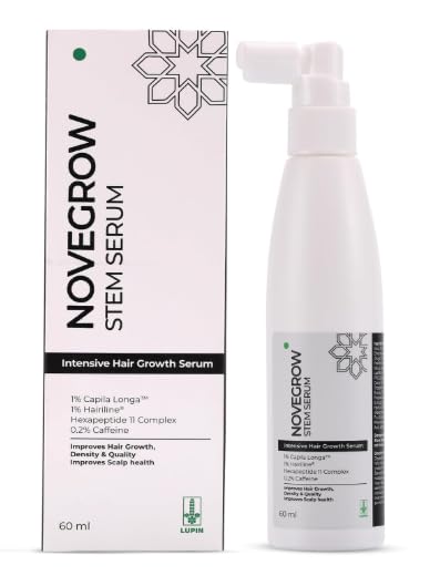 Nove grow STEM SERUM Intensive Hair Growth Serum 60ml | Anti Hair Fall & Hair Loss Control | Capilla Longa Scalp Treatment | Boosts Hair Density & Stronger Roots.-image-7