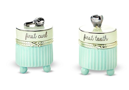 Mud Pie Tooth and Curl Set Baby Boy, Blue and Platinum