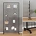 Rygcrud Grid Wall Panels with Movable Wheel, Gridwall Panel Display Stand Art Show for Retail & Craft Fairs, Easy to Transport(Black,100x40x120cm)