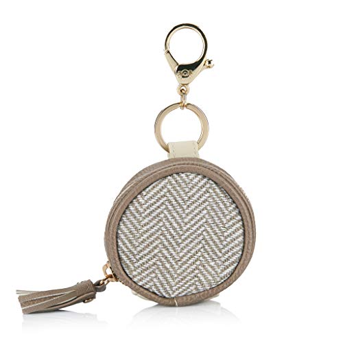 Image of Itzy Ritzy Pacifier Holder Case with Clip - Pacifier Case Includes Clasp to Easily Attach to a Diaper Bag or Purse, Measures 2.5 inch in Diameter and Holds 2 Pacifiers (Vanilla Latte)
