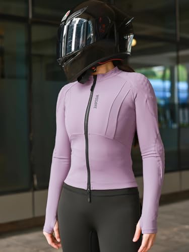 WOSAWE Light Motorcycle Jacket Women Padded Motorcycle Shirt with Armor Summer Sport Bike Protective Gear, Pink L
