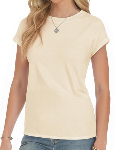 Chemises à manches courtes pour femmes YOGINGO, t-shirt col rond élégant