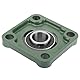 UCF205 / 205-16 Vierkantlager mit 30 mm / 25,4 mm Stehlager und 4 montierten Löchern auf massiver Basis(02)
