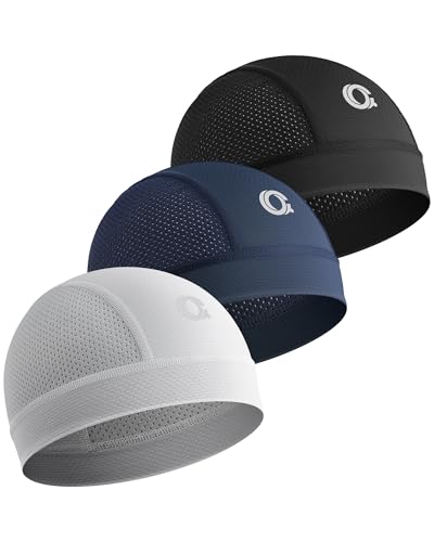 OCQOCQ 3Pcs Cooling Skull Cap Helmet Liner Breathable Mesh Cycling Running Hat Lightweight Quick Dry Sports Beanie for Men Women