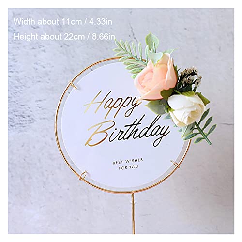 Guangcheng Décoration de gâteau d'anniversaire en acrylique en métal pour mariage, fête des parents (couleur 1) Cover