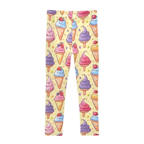 Girls Leggings Kawaii Ice Cream Soft Toddler Leggings for Girls Kids Pants Size 4T-10T2