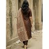 gosriki kurta set women viscose printed kurti set woman kurta pant dupatta 3 piece outfit v neck elbow length sleeve straight fit ethnic wear ladies dress stylish traditional clothing