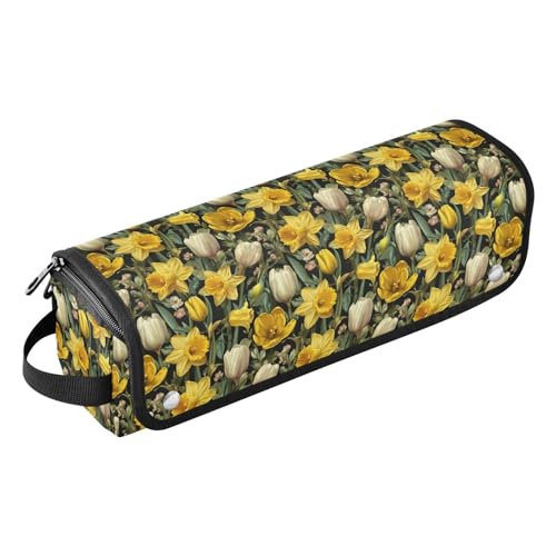 Bolsa de viaje floral amarilla para herramientas de cabello miniatura 1