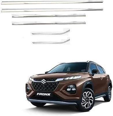 Car Lower Window Garnish Chrome Stainless Steel Compatible with Maruti Suzuki Fronx