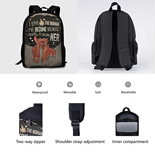 Black Women Backpack, African American Laptop Backpack for Women, African American Gifts, Black Magic Backpack Bag3