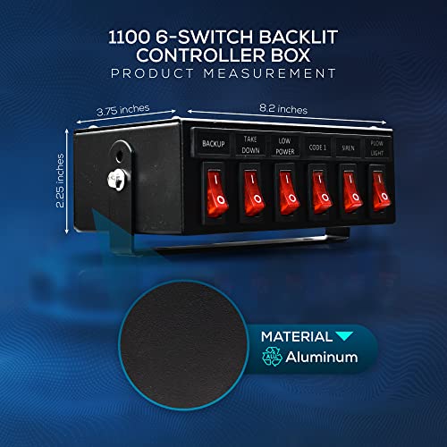Boîte de commande Lightz 1100 avec 6 interrupteurs pour sirène et haut-parleur d'urgence