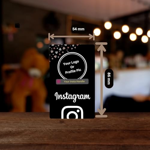 Custom Instagram NFC Card | With QR | With Logo & handle | 4K UV Printed | Black by tinydabba - 2