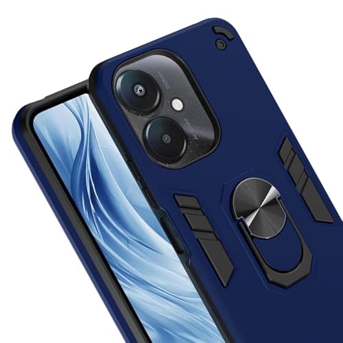 Image of AIBEX Armor Back Cover Compatible for Redmi 13C 5G| Rugged Shockproof Case with Ring Holder & Kickstand | Military-Grade Protection | Magnetic Car Mount Compatible