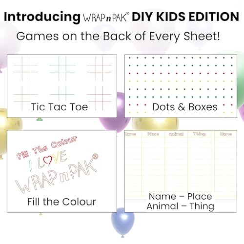 Image of Wrapping Paper Sheets | 100 Sheets | 100% Food Grade | FDA Approved | 100% Quantity Guarantee | Oil Resistant & Non Soggy | Reheatable | Parchment Paper (Kids Edition, 28x29 Cm)