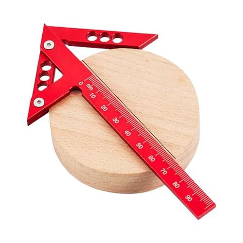 Center Scribe Gauge, Aluminum Alloy Center Line Scriber 45 Degree Angle Scribing Gauge Woodworking Marking Tool, Circle Center Finder, Red