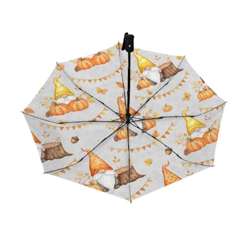 Parapluie de voyage compact anti-retournement pour pluie et soleil gnome