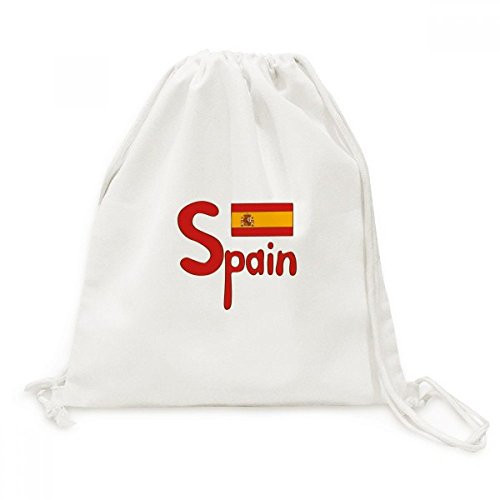 Sac cordon Espagne rouge sac à dos souple en toile de coton avec cordon de serrage