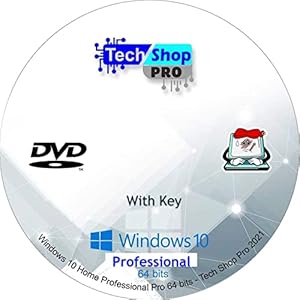 Tech-Shop-pro-Compatible-Windows-10-Professional-64-Bit-DVD-Install-To-Factory-Fresh-With-Key-Laptop-and-DesktopLatest-Update-21H1-No-drivers-needed-Free-Technical-Support