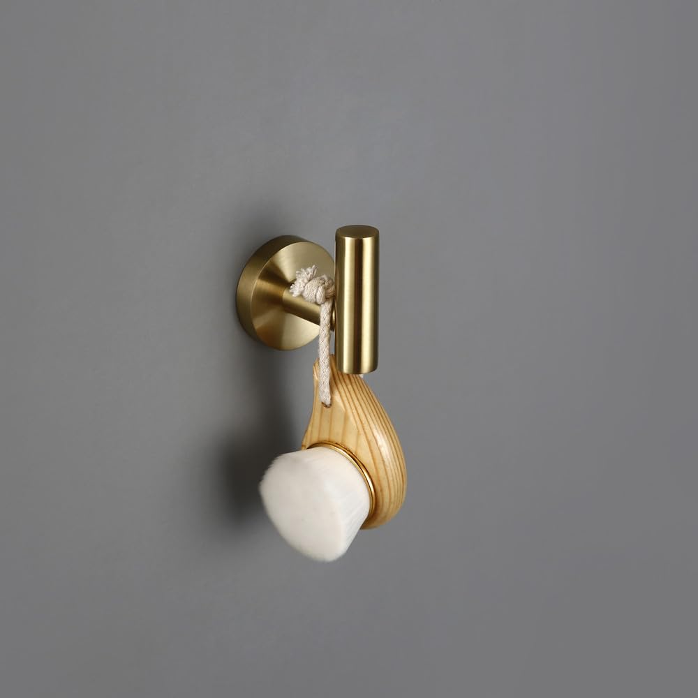 Juego de Accesorios de baño de Oro Cepillado, Kit de Hardware, Montaje en Pared, toallero de Mano, Soporte para Rollo de Papel higiénico, Gancho para Bata, 1