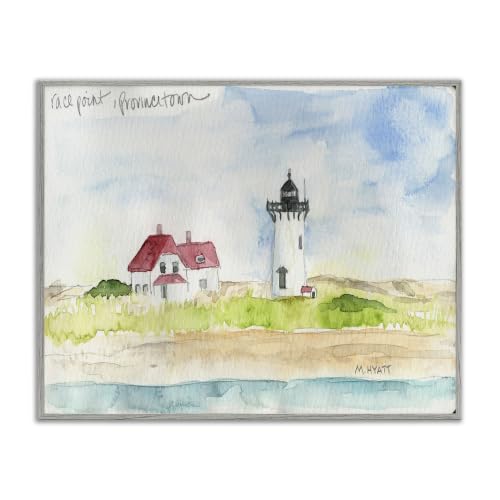Race Point Lighthouse Coastal Water, 11 x 14 Inch Framed Giclée Print