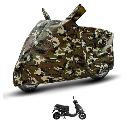 Image of Auto Hub Waterproof Scooty Cover Compatible with Hero Electric Photon Dustproof, UV Protection Two Wheeler Scooty Electric Photon Cover - Army Print