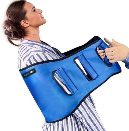 Transfer Belt Transfer Sling – Padded Gait Belt – Heavy Duty Patient Lift, Mobility Standing and Lifting Aid for Disabled, Elderly, Injured – Safely Move from Bed and Wheelchair (Blue)