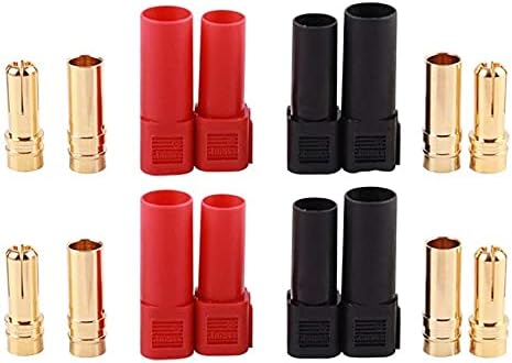 YUNIQUE GREEN-CLEAN-POWER - XT150 Male-Female Connectors 4 works for Rc Lipo Batteries, Red Black