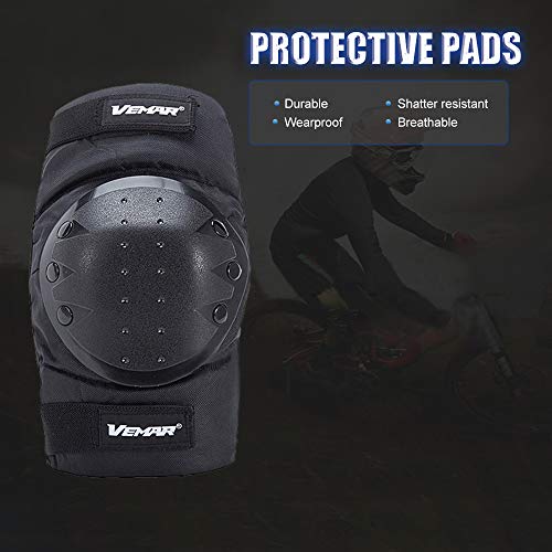 Andoer Conjunto de equipamentos de proteção 4 peças joelheiras cotoveleiras Kneesaver cotovelo cicli