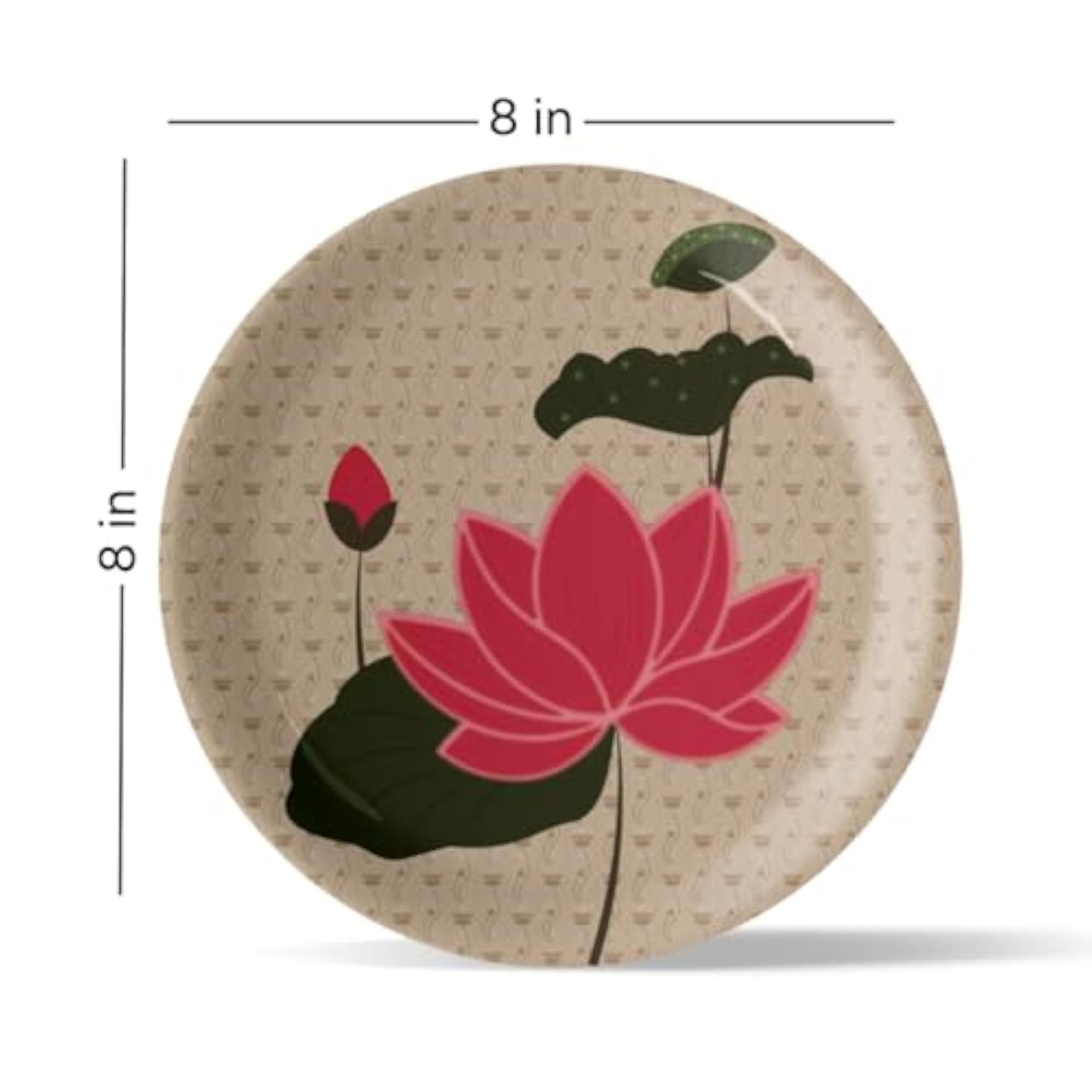 Lotus Floral Leaf Decorative Porcelain Wall Plate