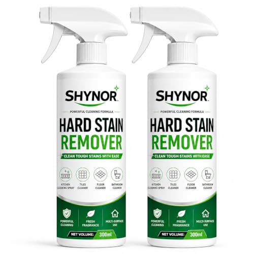Image of SHYNOR Hard Stain Remover Spray 300ml | Multi Surface Cleaner for Kitchen, Bathroom, Tiles, Floor, Wash Basin & Sink | Helps Remove Hard Water Marks & Everyday Surface Stains | Fresh Fragrance(PACK 2)
