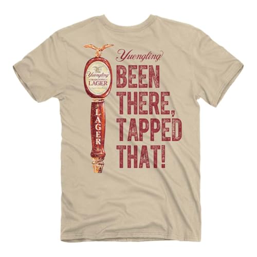 JEDCo Yuengling Tapped That T-Shirt, Sand | Tap Handle Design | 100% Cotton