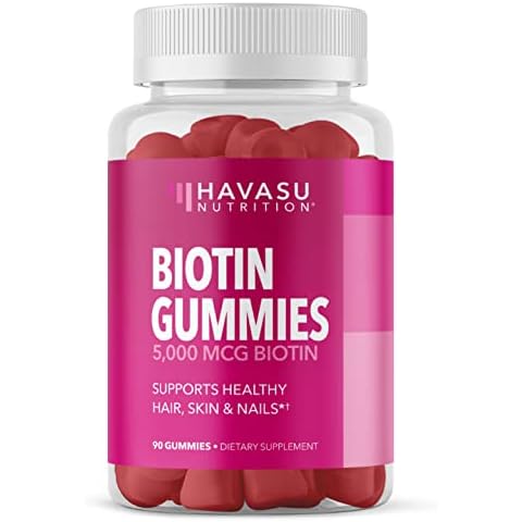 Biotin Gummies for Hair Skin and Nails - 5000mcg Biotin (Vitamin B7) - GLP-1 Nutritional Support to Promote Hair Skin Nail Health for Women and Men - Biotin Supplement - Strawberry Flavor, 90 Gummies Cover