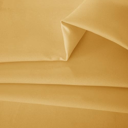 Image of Obstal Rectangle Table Cloth, Gold, 60 x 84 Inch | Heavy Duty Water Resistance Polyester Tablecloth, Decorative Fabric Table Cover for Outdoor and Indoor Use