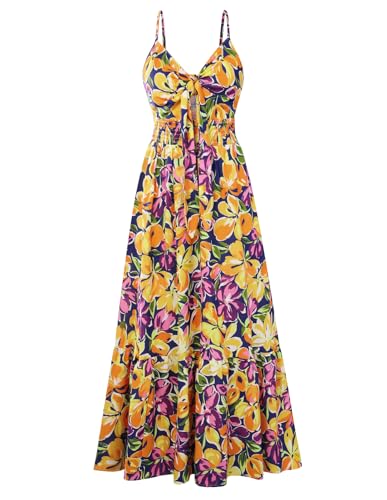 Image of GRACE KARIN Womens Summer Floral Maxi Dresses 2026 Long Flowy Boho Dress Beach Vacation Sundresses Casual Clothes with Pocket