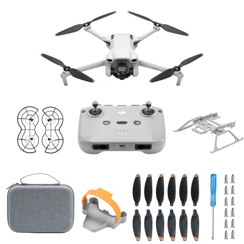 Image of DJI Mini 3, Drones with Camera for Adults 4K, 38-min Flight Time, up to 32800ft (10km) Video Transmission,Propellers Holder, Carrying Case, Landing Gear, Propellers Guard, Backup Propeller Blade