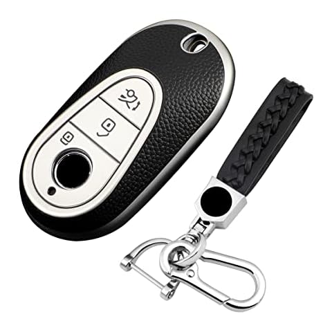 shengjue Soft TPU Leather Car Key Case, Smart Car Remote Key Covers for Mercedes Benz new 21 S-Class S400/S450/ S500/ Maybach S480 (Silver) Cover