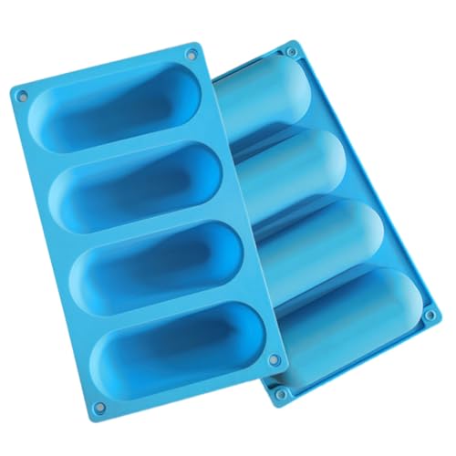 MAGICLULU 2pcs Hot Dog Buns Silicone Baking Molds Long Bread Hot Dog Molds for Oven Pan Loaf Pan Moulds for Sausage Molder Silicone for Bread Making Accessories