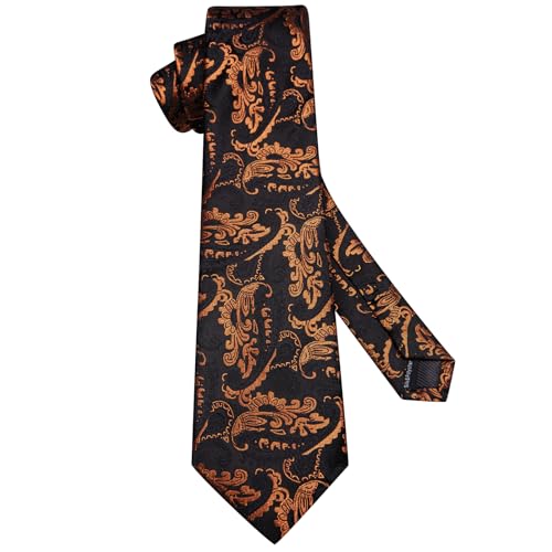 Image of Hi-Tie Men's Silk Ties Formal Woven Classic Necktie Pocket Square Cufflinks Lapel Pin Set Wedding Business