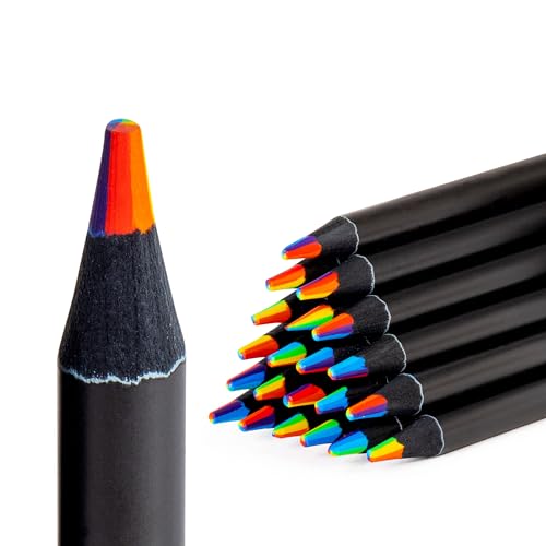 Brightlybold PN36C71 7 In 1 Wooden Rainbow Pencils 36 Pack Black Wood Multicolored Rainbow Colored Pencils thumb #7