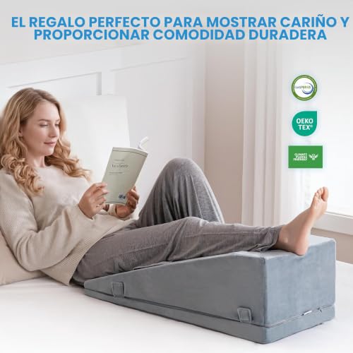 Miniatura 6 de Kohentact Almohada De Elevación De Piernas, Cojín De Cuña De Espuma Premium Ajustable, Alivia El Dolor Articular Postoperatorio, Curva Ergonómica Para Mejorar La Circulación Sanguínea