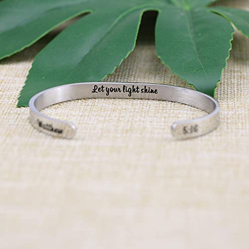 Joycuff Christian Gifts For Women Religious Bible Verse Jewelry Confirmation Bracelets For Teenage Girl Catholic Baptism Gift For Girls Communion Engraved Stainless Steel Cuff Bracelet For Her #TOP3