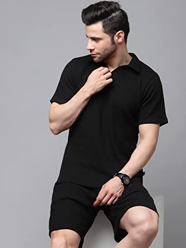 Image of Rigo Cotton Blend Waffle Knit Self Textured Co-Ord Set For Men's|Night Suit Set|Lounge-Wear Pajama Set|Night Wear, Beach Wear, Vacation Wear