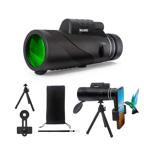 80X100 Monocular for Adults, Monocular Telescope High Definition with Smartphone Holder & Tripod, High Power Monoculars for Adults Watching Hunting Camping Travling Hiking