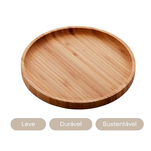 Bandeja de Bambu Round 20cm x 20cm x 1,5cm - Lyor