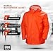Helly-Hansen Workwear Mandal Waterproof Jacket for Men - Adjustable Hood, PVC-Coated Protective Windbreaker & Rain Coat - 290 Dark Orange - Large