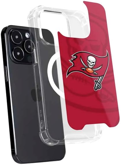 Skinit Phone Case Compatible with MagSafe iPhone 15 Pro Max - Officially Licensed NFL Tampa Bay Buccaneers Double Vision Design