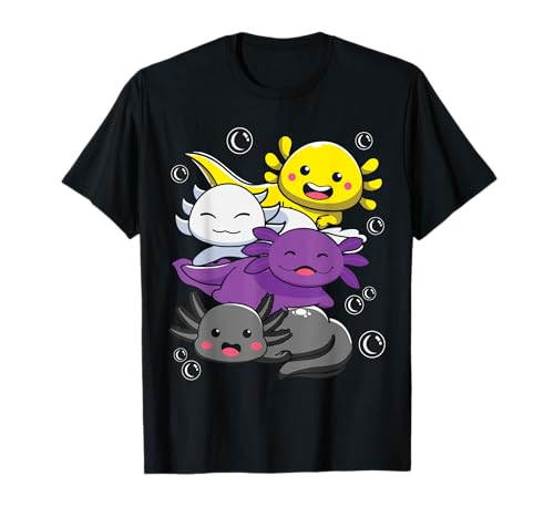 Funny Colorful Axolotls Cute Kawaii Axolotl Kids Boys Girls Maglietta